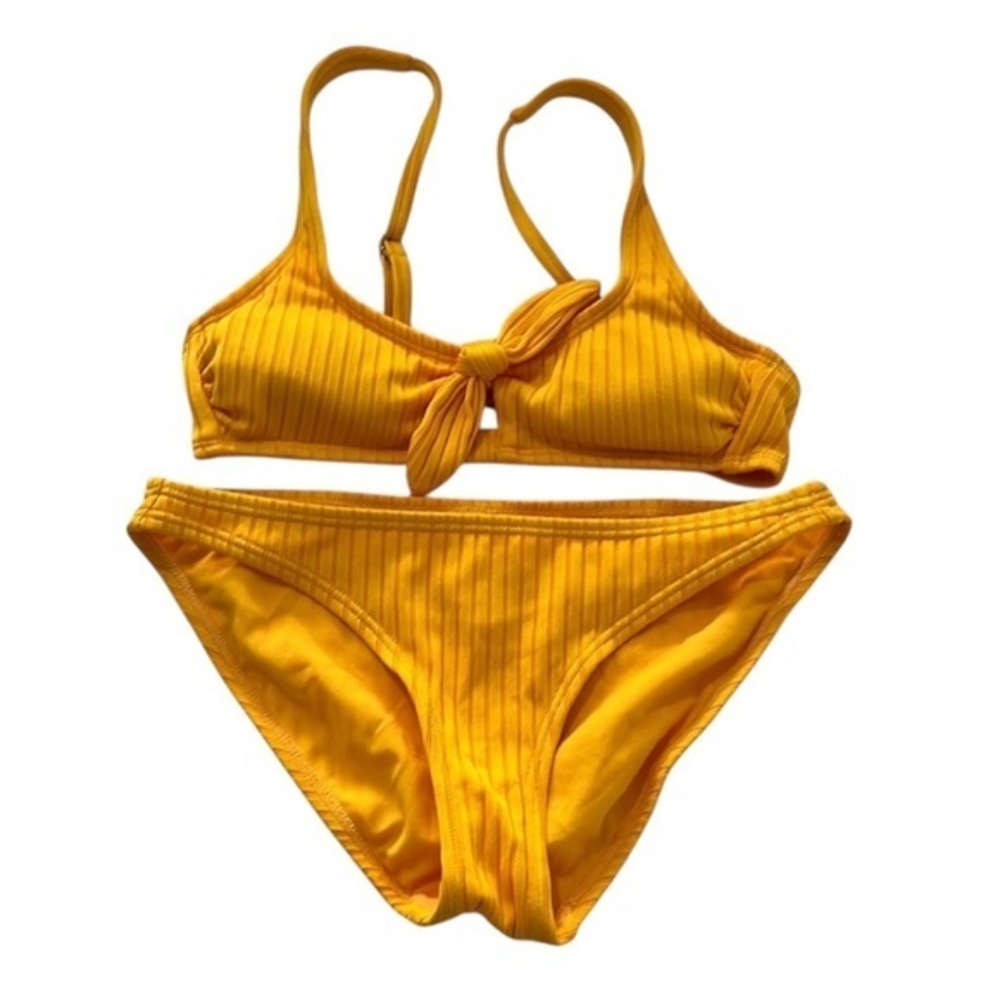 Xhilaration Yellow Goldenrod Women’s Ribbed Bikini Size XS